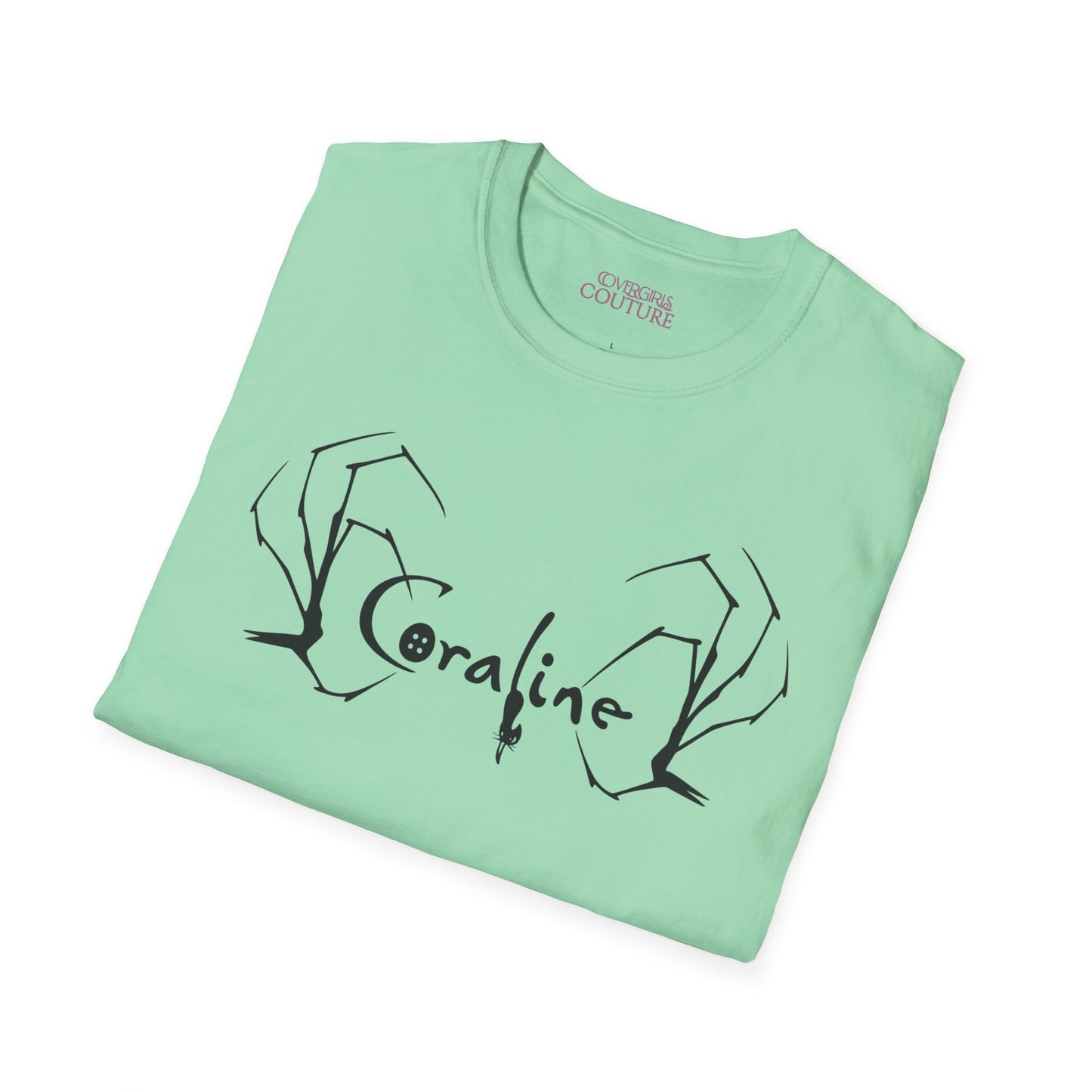 Coraline-Inspired Unisex Softstyle T-Shirt, Horror Movie Tee, Halloween Costume, Casual Wear, Gift for Fans, Graphic Tee