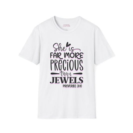 She is Far More Precious Than Jewels Unisex Softstyle T-Shirt