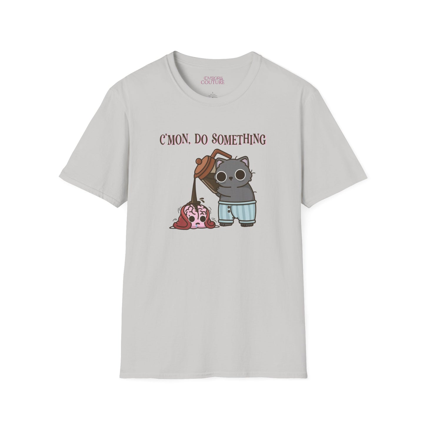 Cute Cat/Coffee Motivation T-Shirt, Funny Graphic Tee, Gift for Cat Lovers, Casual Wear, Quirky Humor Shirt, Birthday Present