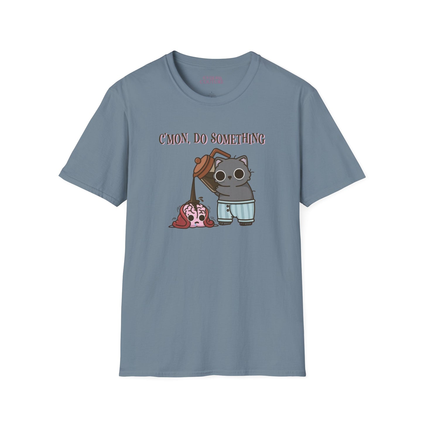 Cute Cat/Coffee Motivation T-Shirt, Funny Graphic Tee, Gift for Cat Lovers, Casual Wear, Quirky Humor Shirt, Birthday Present