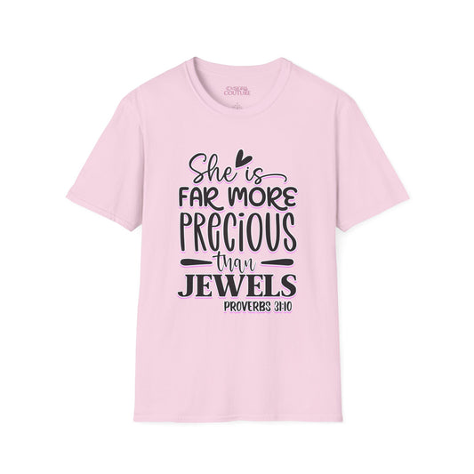 She is Far More Precious Than Jewels Unisex Softstyle T-Shirt