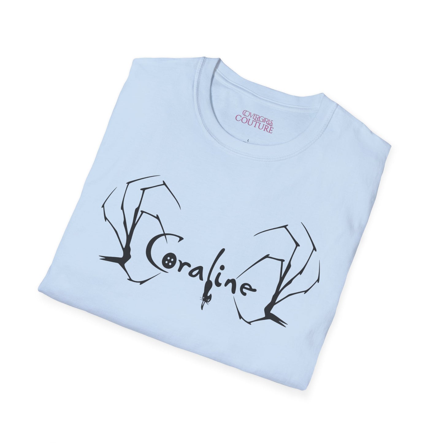 Coraline-Inspired Unisex Softstyle T-Shirt, Horror Movie Tee, Halloween Costume, Casual Wear, Gift for Fans, Graphic Tee