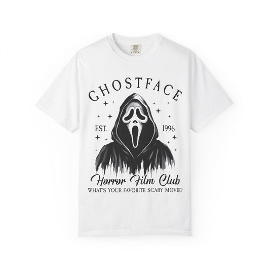 Ghostface Horror Club T-shirt, Unisex Graphic Tee, Scary Movie Shirt, Halloween Apparel, Horror Fan Gift, Movie Nights