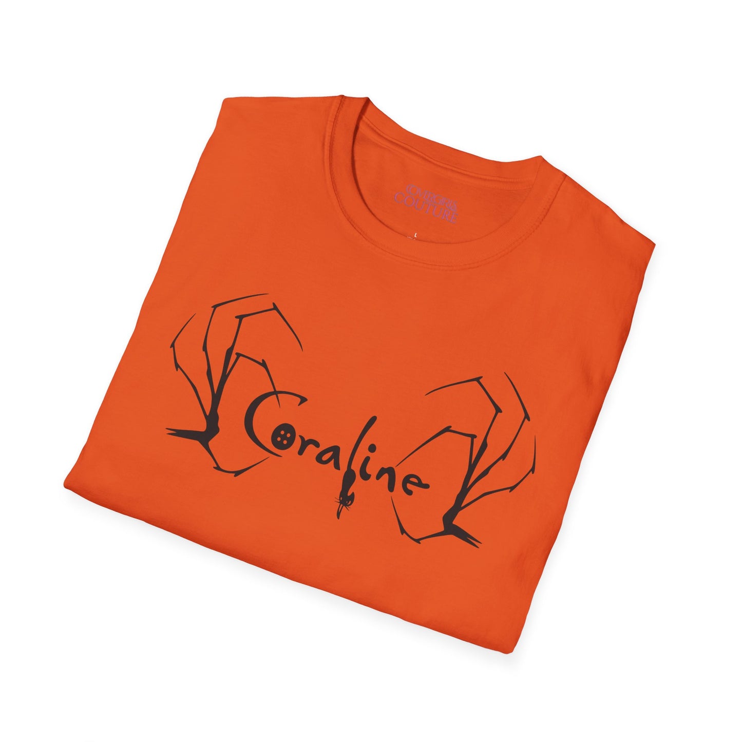 Coraline-Inspired Unisex Softstyle T-Shirt, Horror Movie Tee, Halloween Costume, Casual Wear, Gift for Fans, Graphic Tee