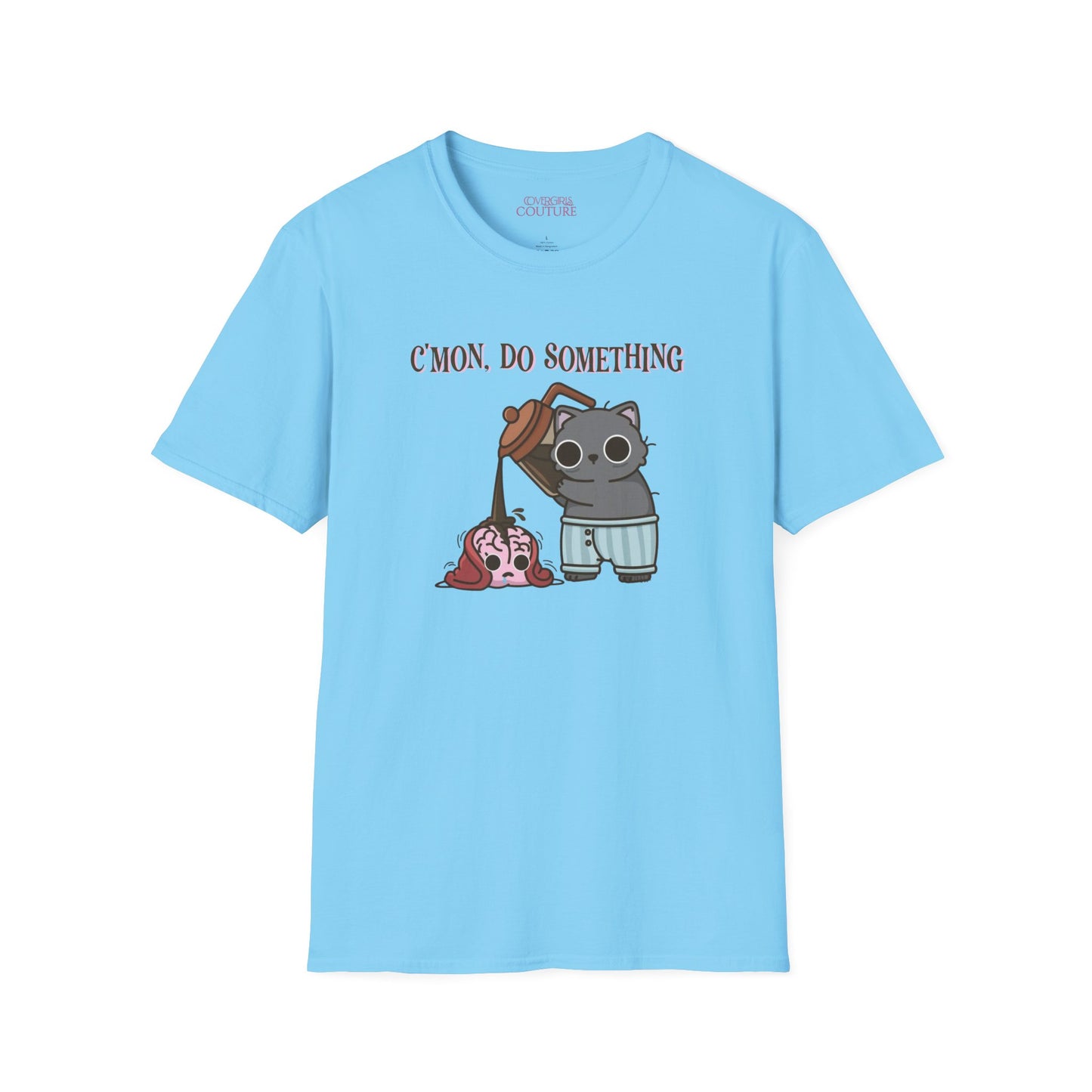 Cute Cat/Coffee Motivation T-Shirt, Funny Graphic Tee, Gift for Cat Lovers, Casual Wear, Quirky Humor Shirt, Birthday Present