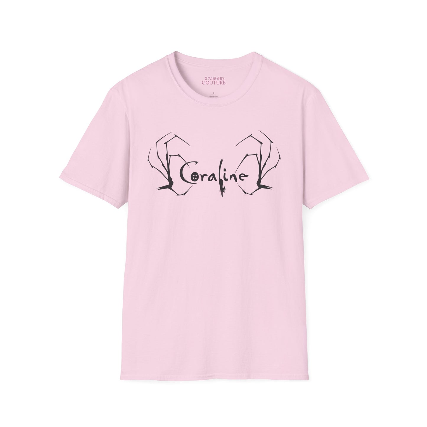 Coraline-Inspired Unisex Softstyle T-Shirt, Horror Movie Tee, Halloween Costume, Casual Wear, Gift for Fans, Graphic Tee