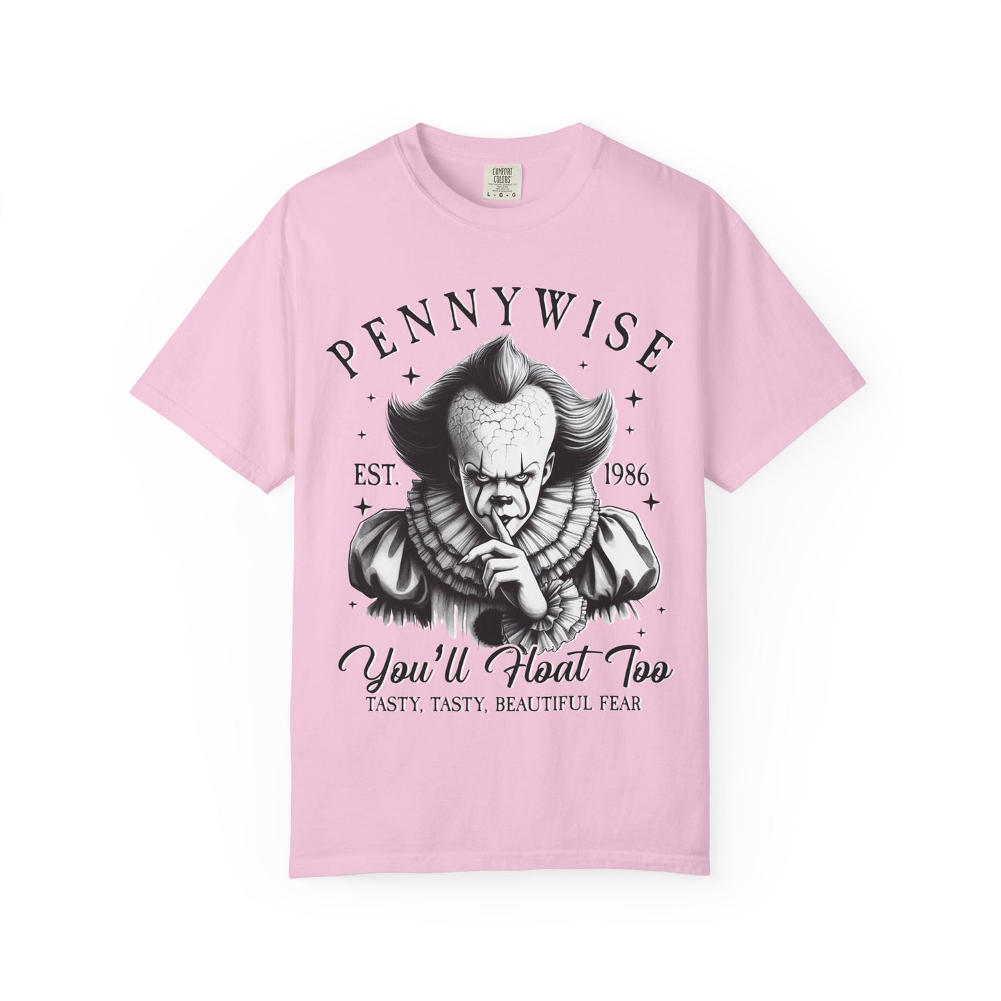 Creepy Clown T-Shirt: Pennywise Inspired, Horror Fan Apparel, Halloween Costume, Unisex Graphic Tee, Spooky Gift Idea