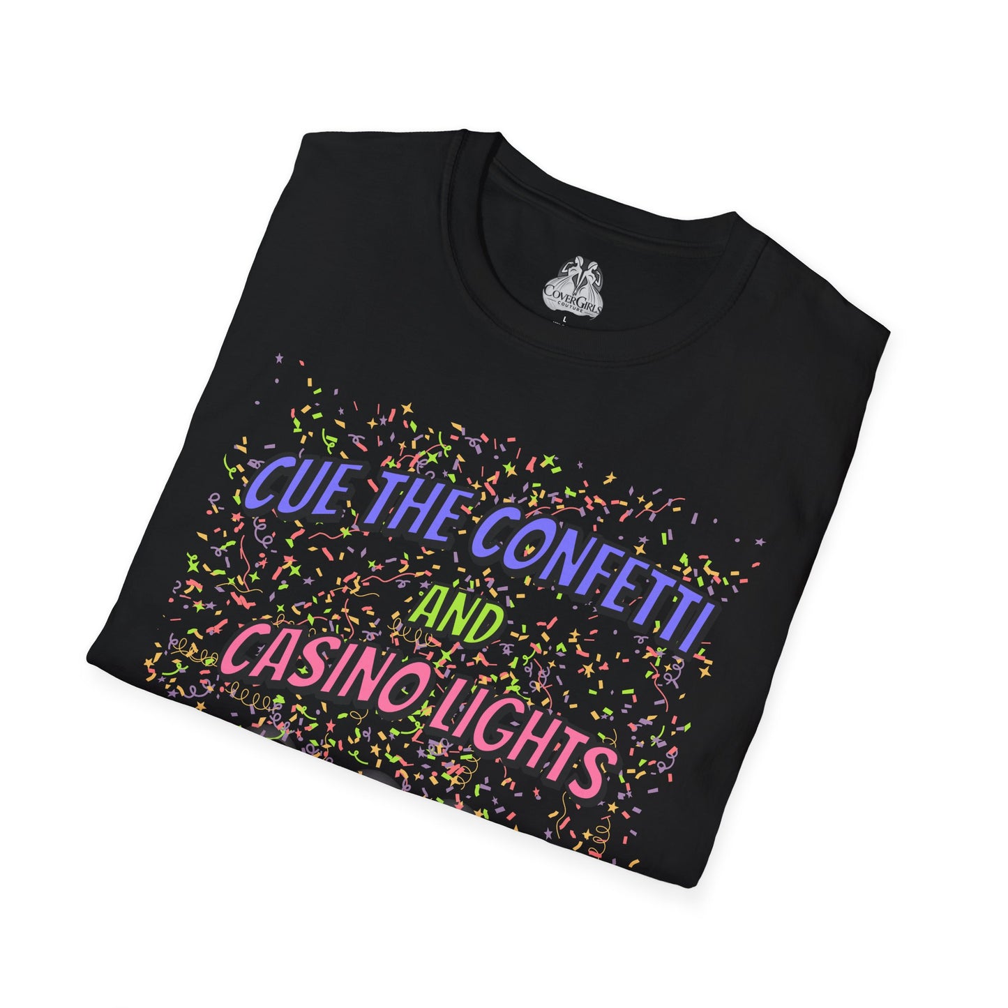 Confetti Black Unisex Softstyle T-Shirt