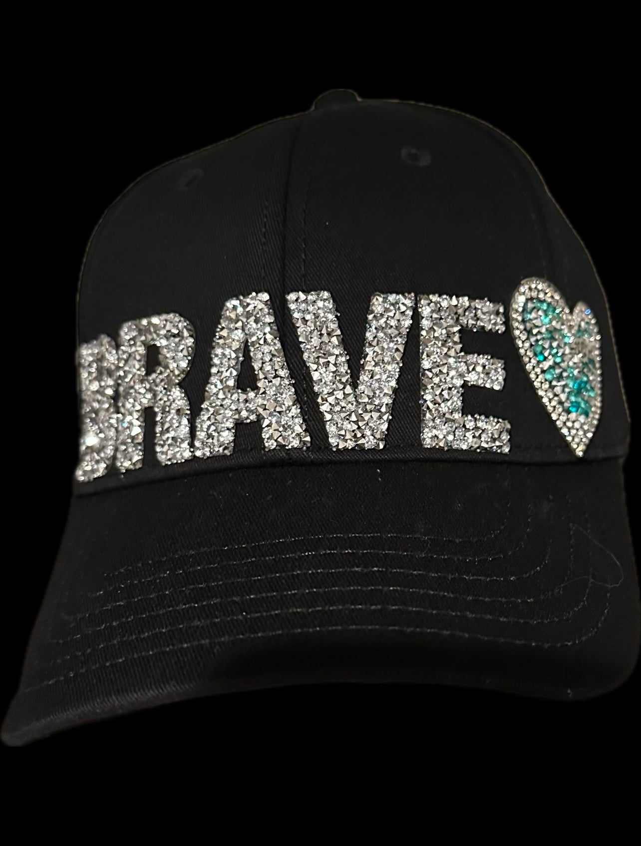 Blinged "BRAVE" Hat - Blue