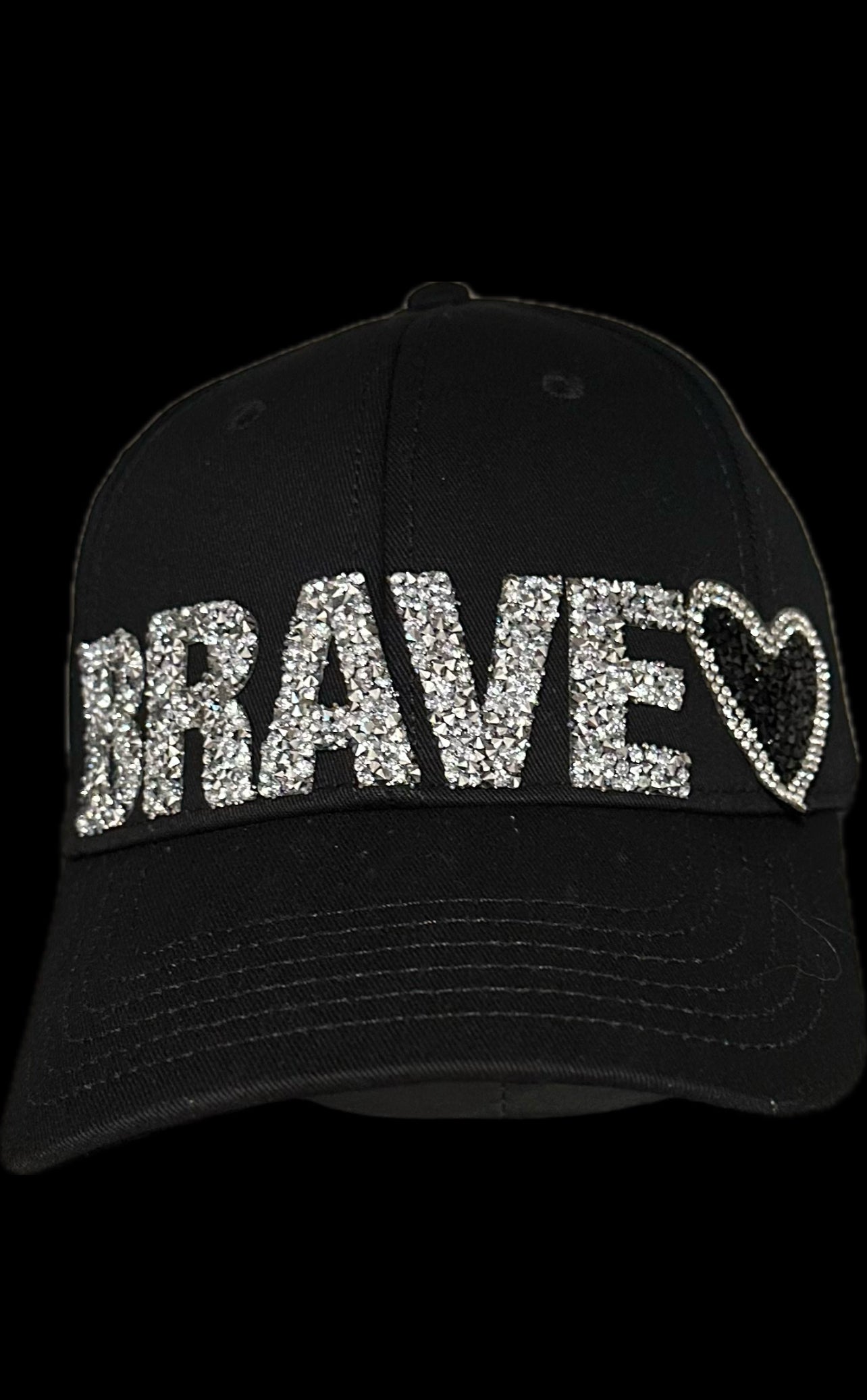 Blinged "BRAVE" Hat - Black